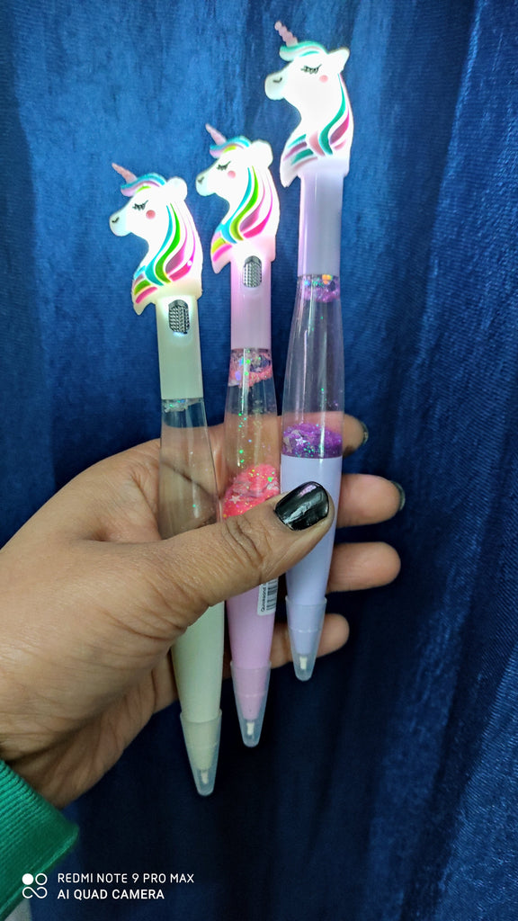 Unicorn Styled LED water glitter Pen for kids ( 1 piece) stationery KidosPark