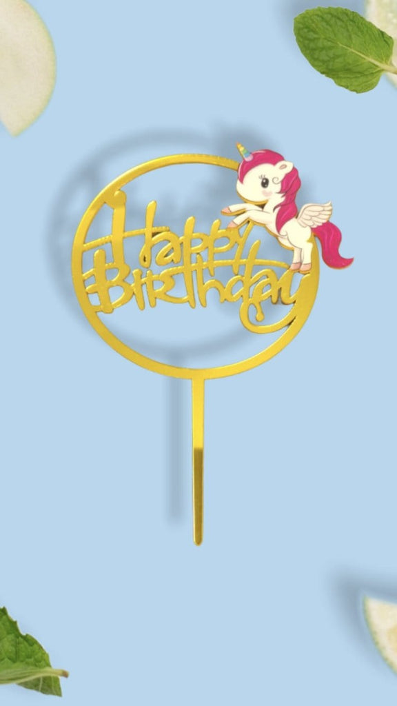 Unicorn theme Happy Birthday Cake Topper Cake Topper KidosPark