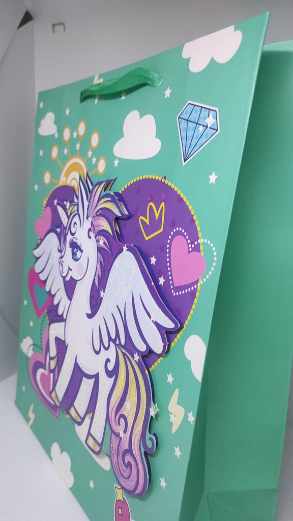 Unicorn Theme Party 3D Paper Bags for Gifting, Birthday, Goodie bag /Bag for Return Gift Large Size (31 x 12 x 40cm) Bags and Pouches KidosPark