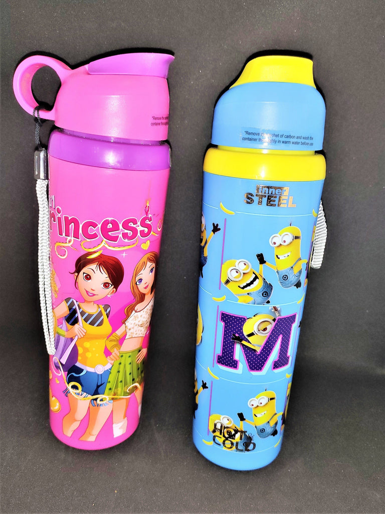 Various Characters School Steel bottle for kids - 350 ml Bottles and Sippers KidosPark