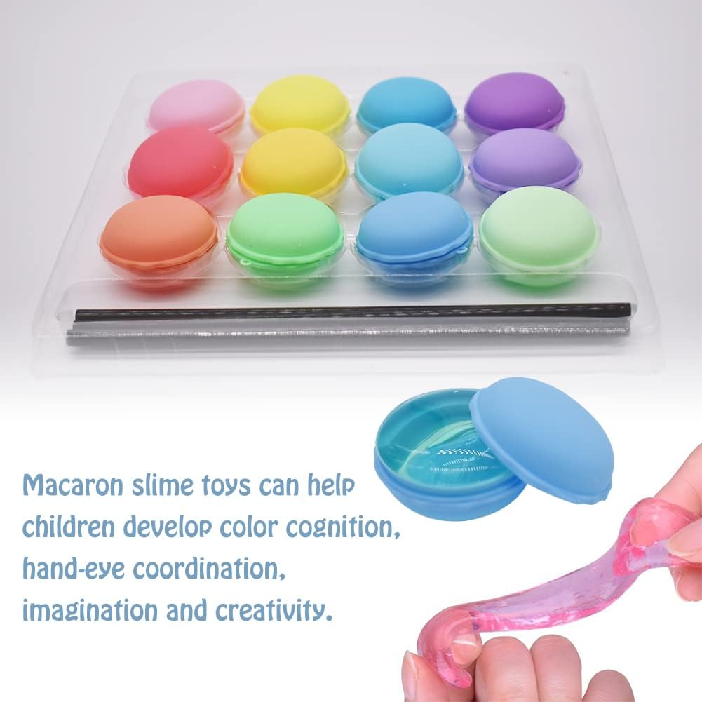Vibrant Bubble Blowing Slime: 12 Colors Stress Relief Fun for Kids Art and Crafts KidosPark