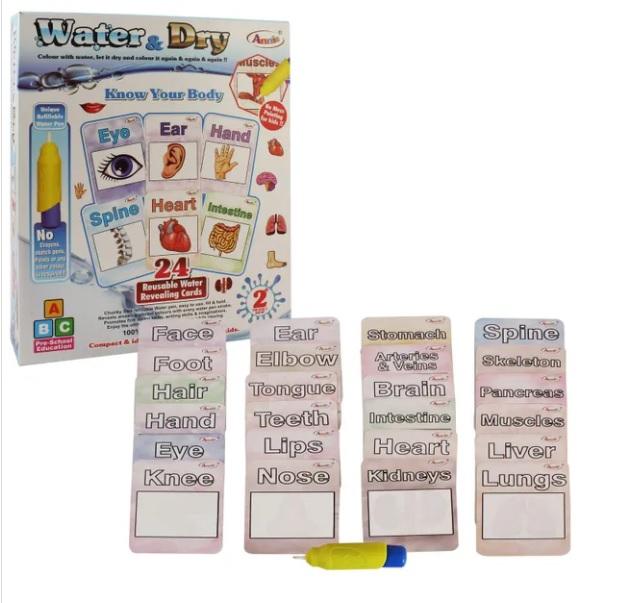 Water & Dry body parts educational Card game Educational toy KidosPark