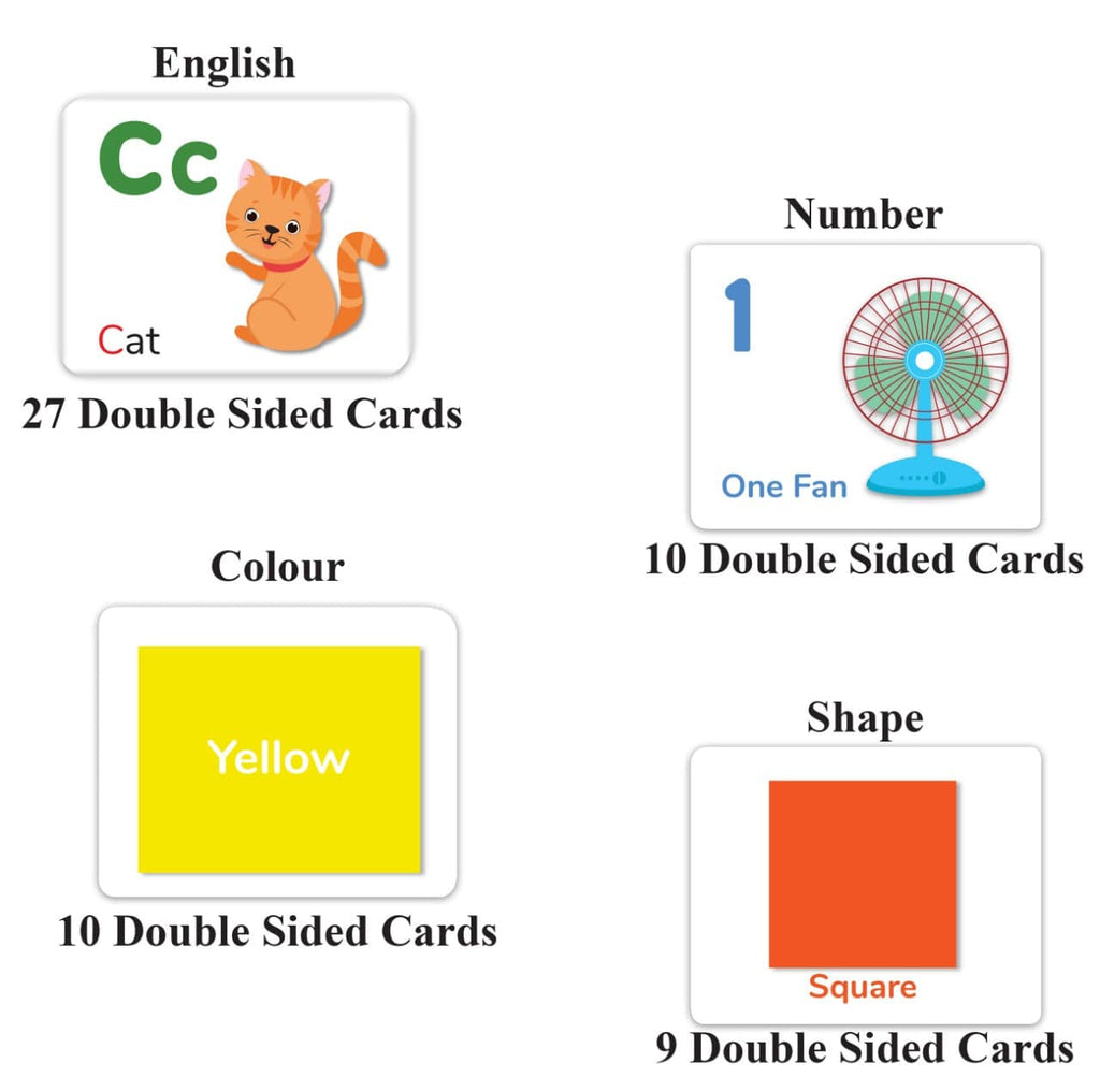 Tiddler India Toy 4 in 1 early learning ring flash cards