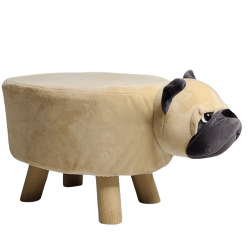 KidosPark Room decor Dog/ Pug designed soft fur stool for kids room decor