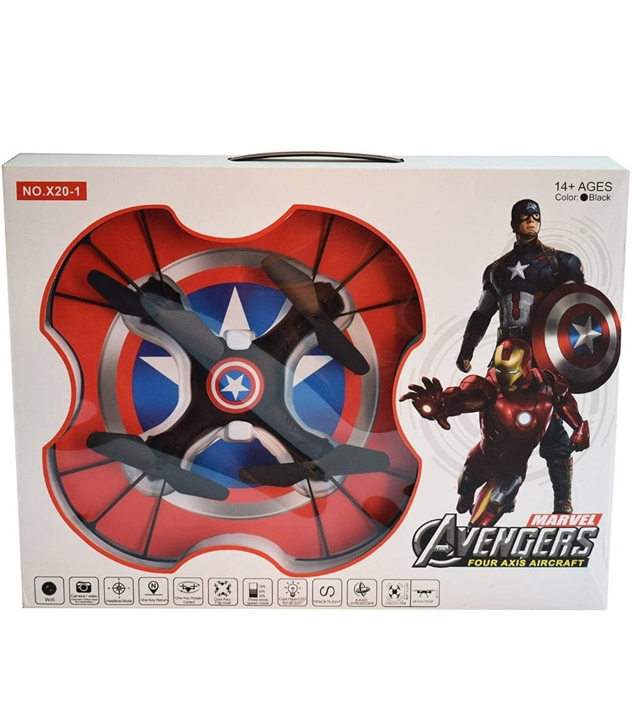 KidosPark Superhero styled Quadocopter intelligent control drone with blade guard, Headless mode and LED spinner.