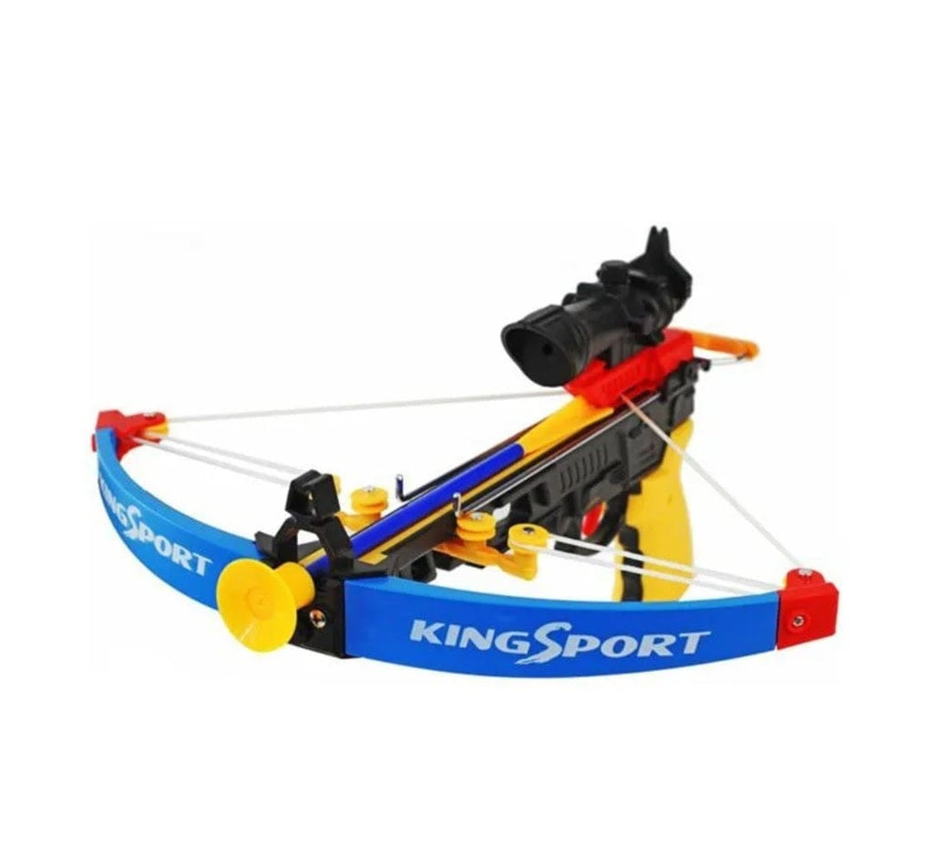 KidosPark TOY 2.5 ft Crossbow shooting toy set with laser targets, crossbow archery simulation with 3 suction arrows and infrared