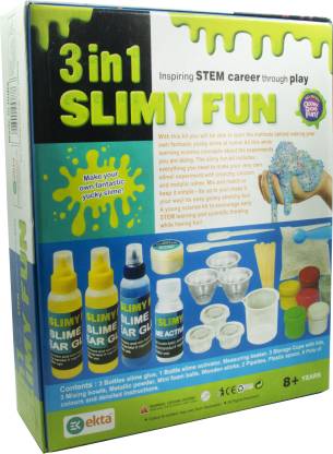 KidosPark Toy and Puzzle 3 in 1 Slimy fun DIY kit