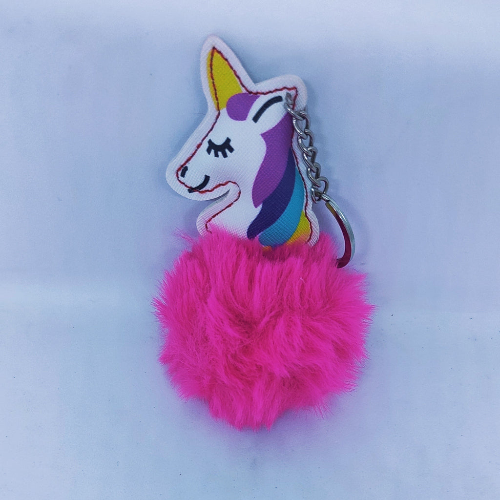 KidosPark Accessories Dark pink Fluffy and soft Unicorn key chain/ Bag accessory/ Car decor