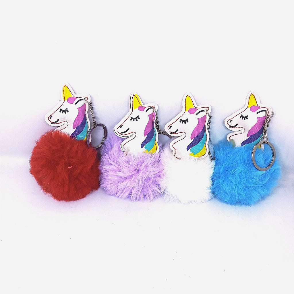 KidosPark Accessories Fluffy and soft Unicorn key chain/ Bag accessory/ Car decor