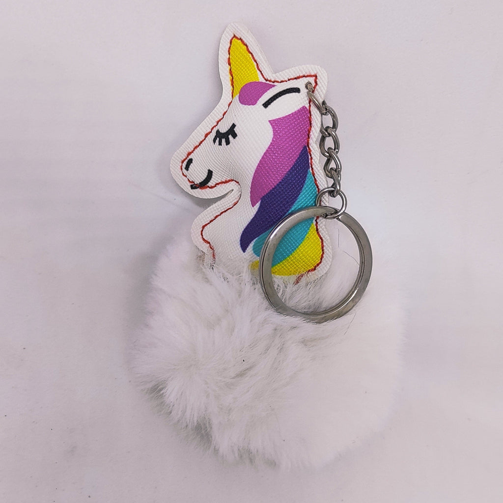 KidosPark Accessories White Fluffy and soft Unicorn key chain/ Bag accessory/ Car decor