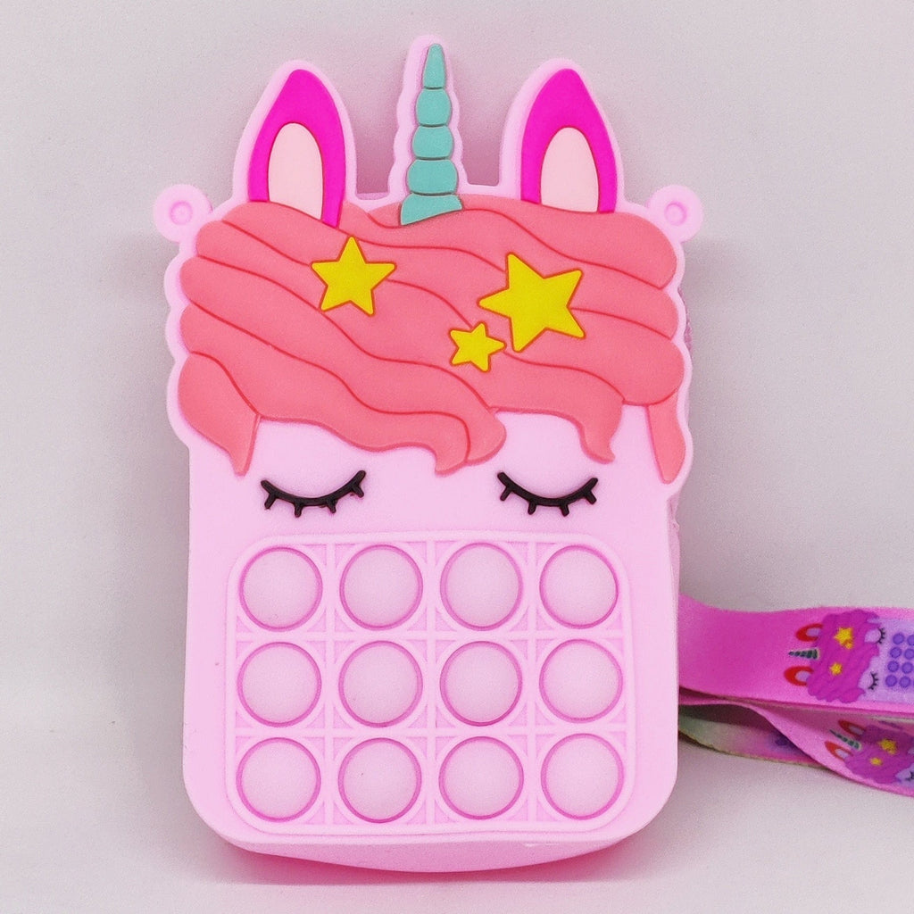 KidosPark Bags and Pouches Cute unicorn pop it Silicone coin/ sanitizer/ makeup pouch