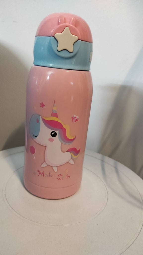 KidosPark Bottles Unicorn Cartoon Character Water Bottle 500 ml Bottle with bottle cover