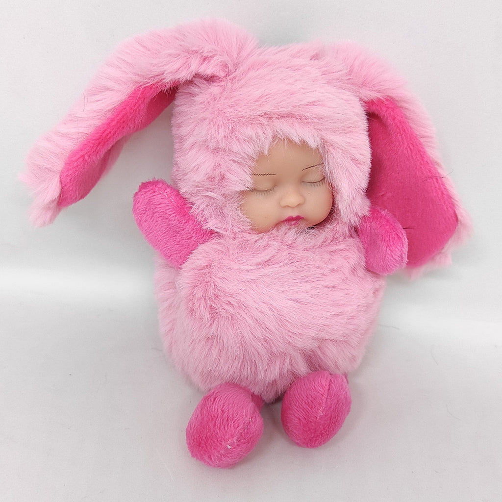 KidosPark Exclusive Dark pink Fluffy and soft Sleeping baby doll key chain/ Bag accessory/ Car decor