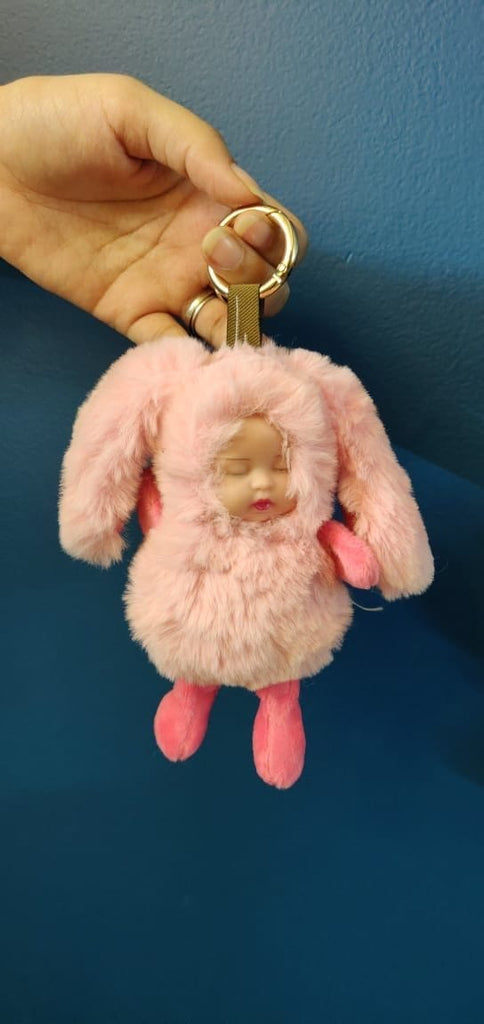KidosPark Exclusive Fluffy and soft Sleeping baby doll key chain/ Bag accessory/ Car decor
