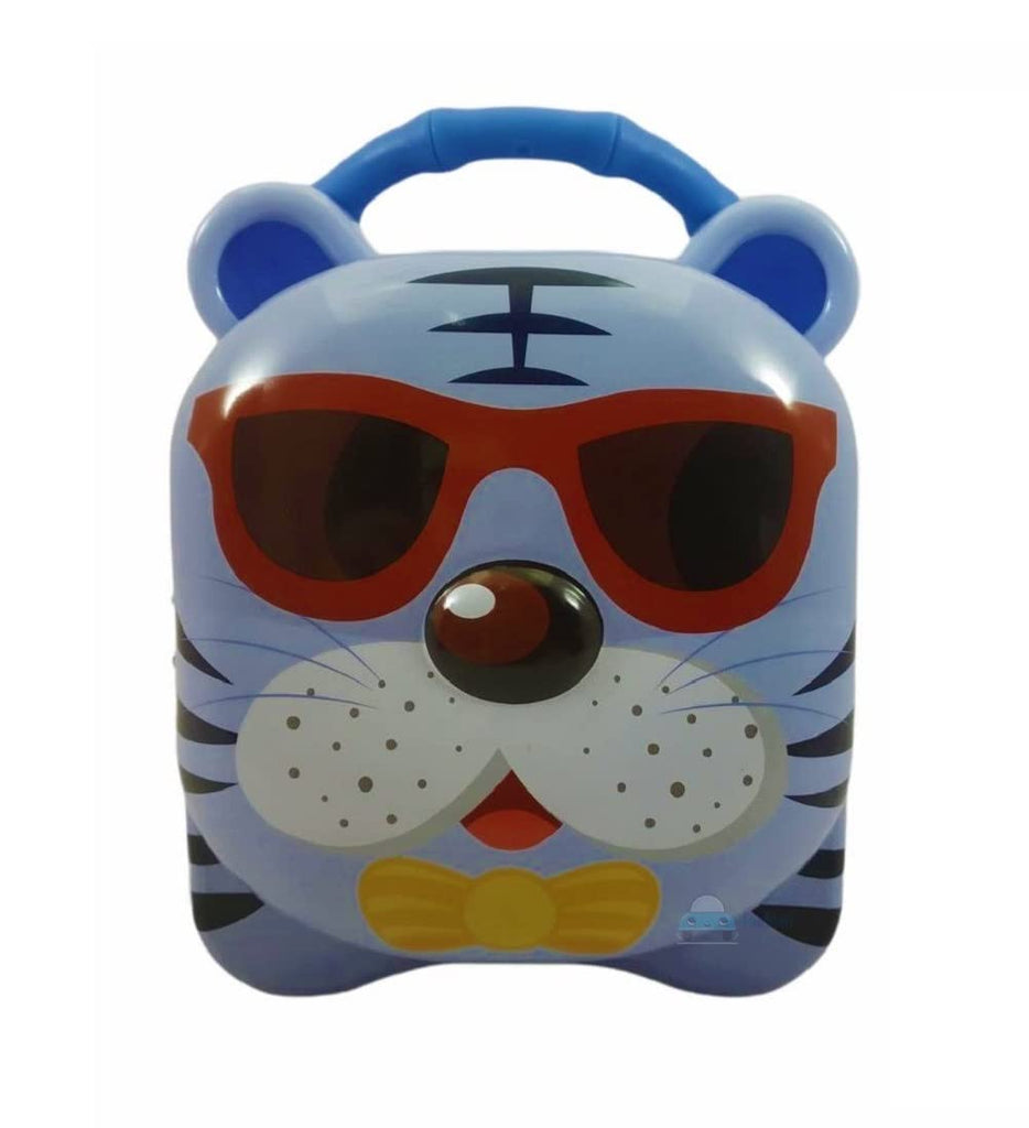 KidosPark Gift Pack Cute tiger design tin/ Metal piggy bank with lock and key