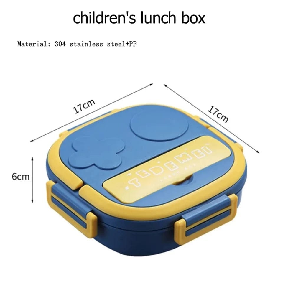 KidosPark lunch box Blue ( 3 compartments) Insulated stainless steel lunch box for a healthy lifestyle
