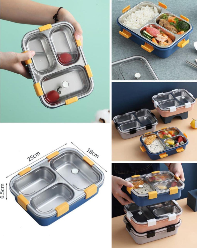 KidosPark lunch box Insulated 3 compartments stainless steel lunch box for a healthy lifestyle