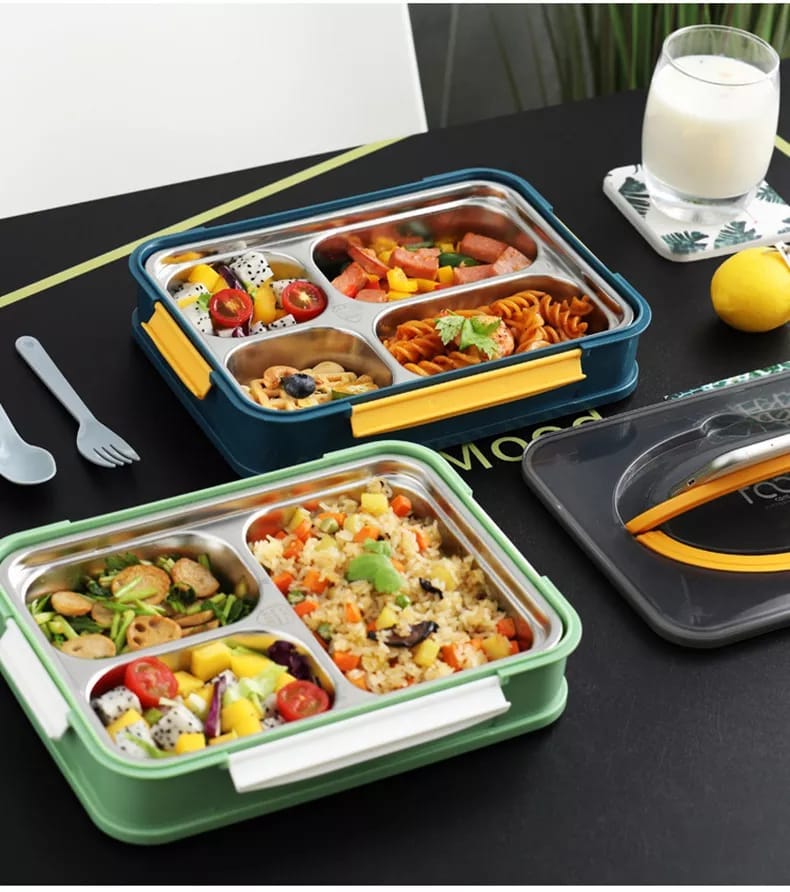 KidosPark lunch box Insulated 4 compartments stainless steel lunch box for a healthy lifestyle