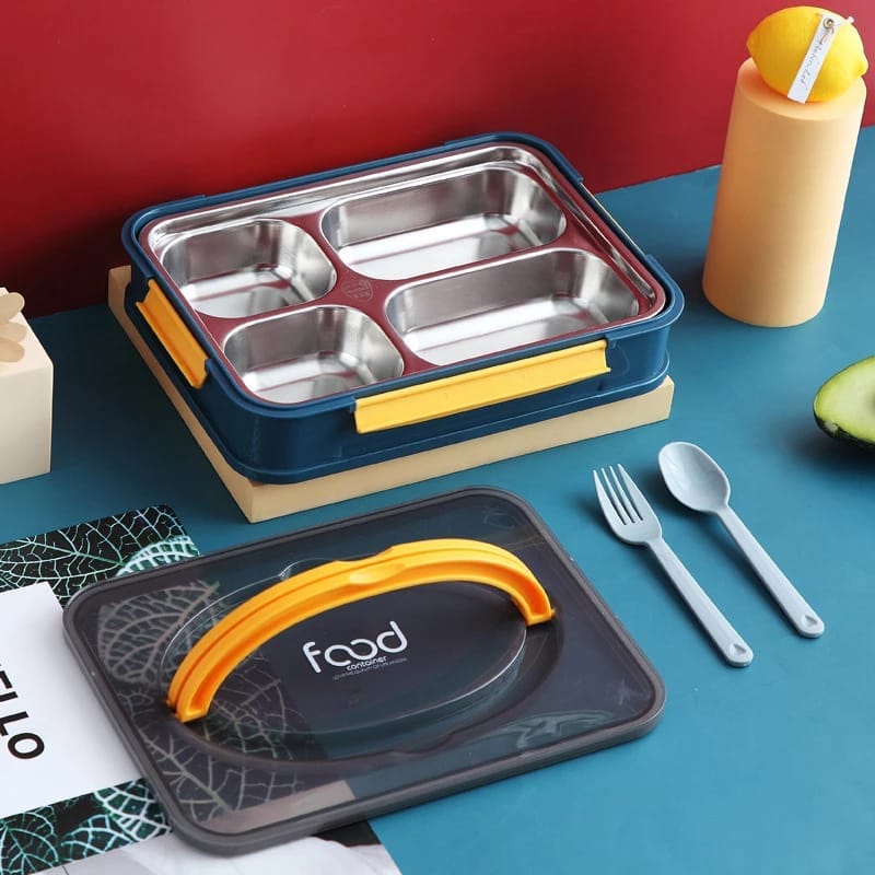 KidosPark lunch box Insulated 4 compartments stainless steel lunch box for a healthy lifestyle