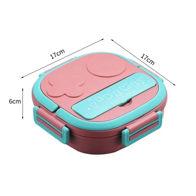 KidosPark lunch box Pink ( 3 Compartments) Insulated stainless steel lunch box for a healthy lifestyle