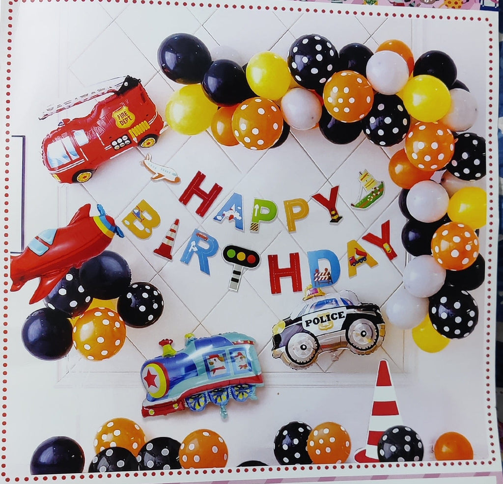 KidosPark Party Supplies 47 pieces Transport/ Car theme birthday party needs balloon set party decorations balloons set