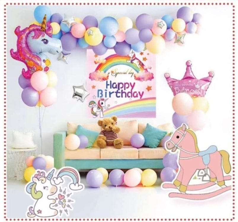 KidosPark Party Supplies 51 Pcs Unicorn theme birthday party needs balloon set party decorations balloons set