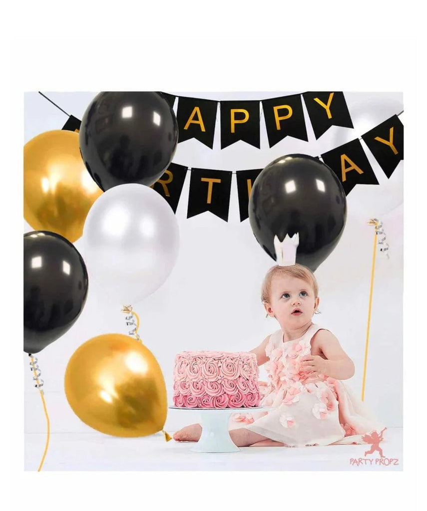 KidosPark Party Supplies Happy Birthday Glitter banner - Black