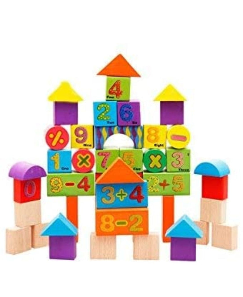 KidosPark Toy 60 pieces Wooden blocks Set/ Building log House Construction Educational Toys for Kids