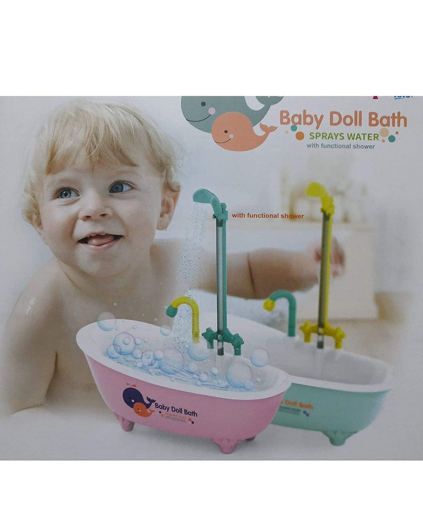 KidosPark TOY Baby Doll Bath with simulating shower (Working shower)