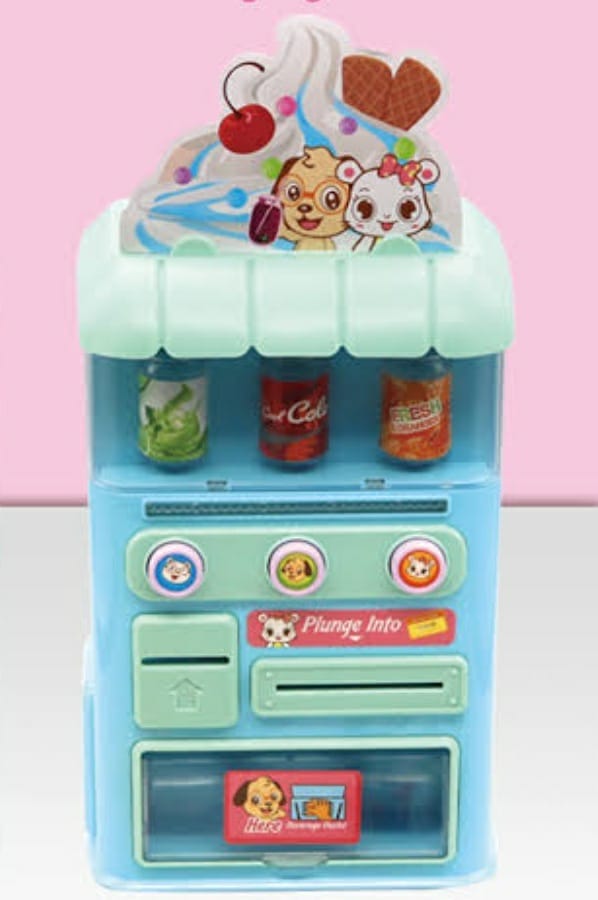 KidosPark Toy Battery operated vending machine with light and sound for kids pretend play.