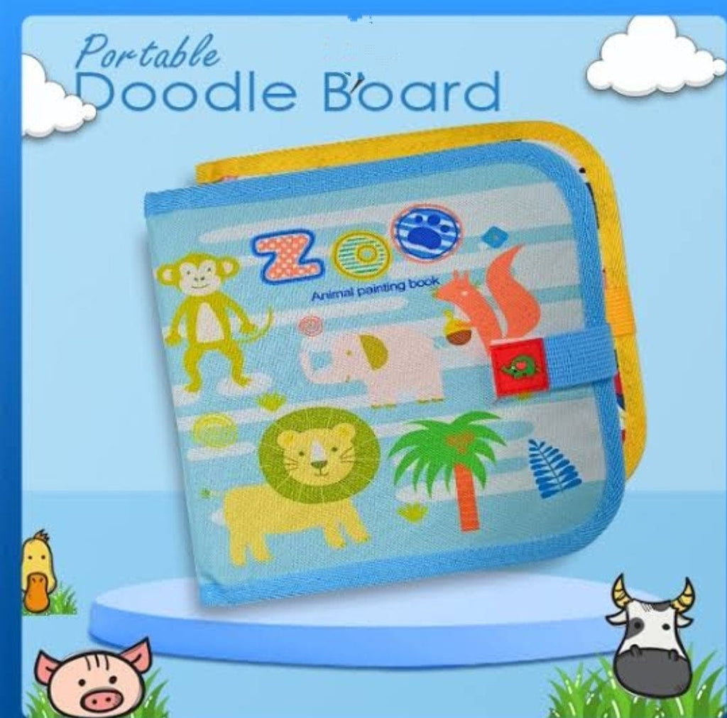 KidosPark TOY Doodle and erase chalk board book with 12 colors
