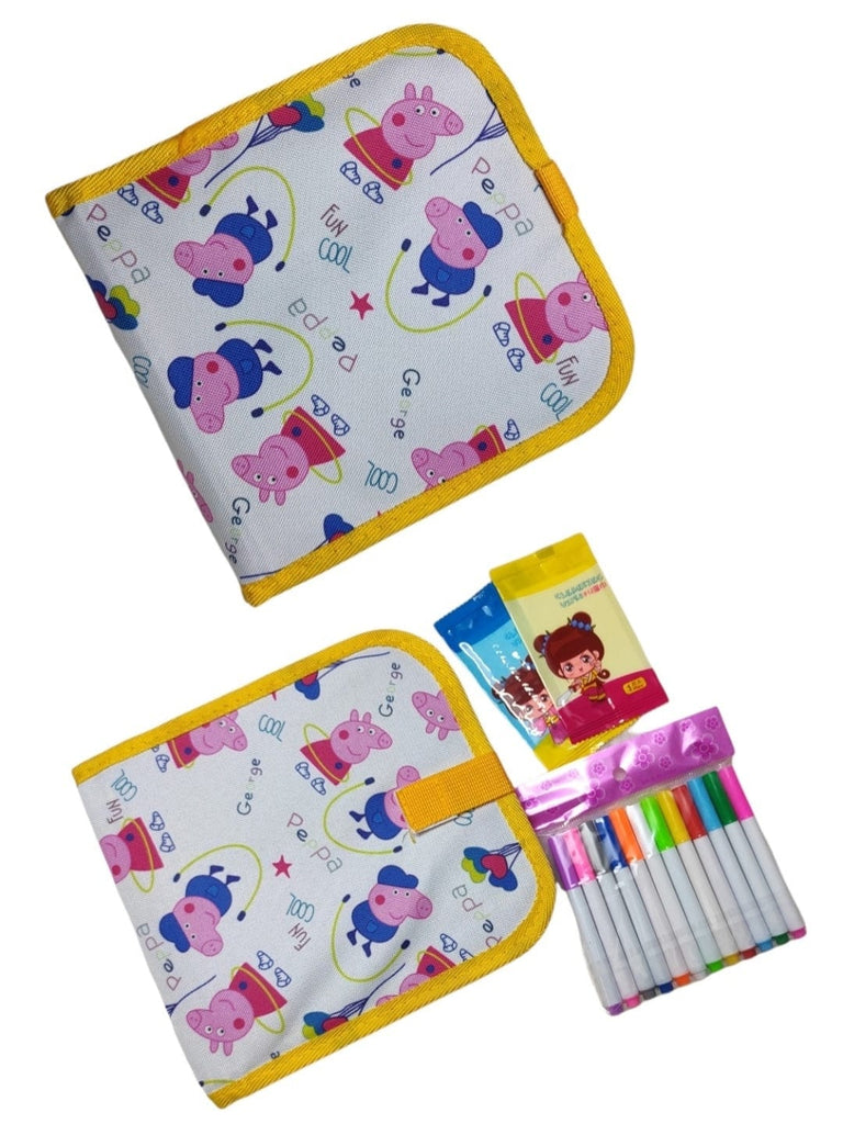 KidosPark TOY Peppa Doodle and erase chalk board book with 12 colors